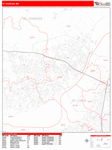 St. Charles  Wall Map Red Line Style